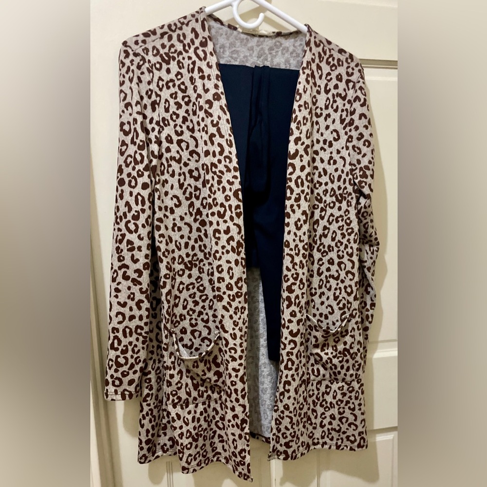 Leopard Print Long Sleeve Cardigan